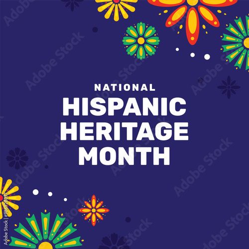 national hispanic heritage month flat design background