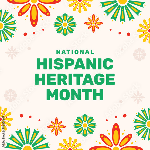 national hispanic heritage month flat design background