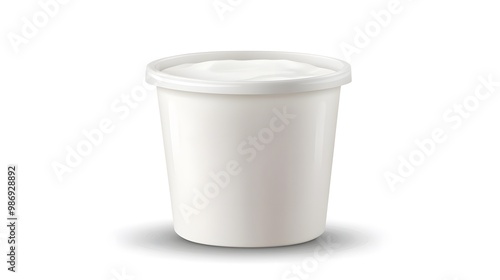 Greek yogurt cup package isolated on a white transparent background, showcasing the product clearly for marketing and product display. photo