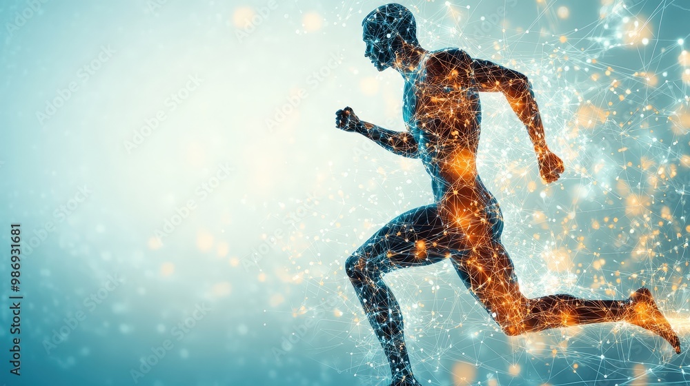 Naklejka premium Dynamic athlete motion study showcasing energy and movement on blank slate copy space background