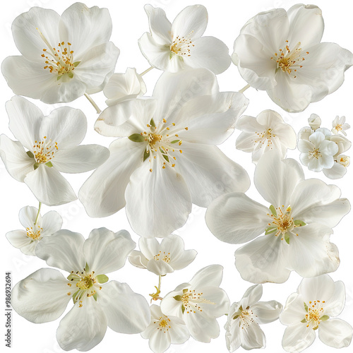 white flowers on white background