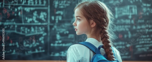 The Young Student in Classroom photo