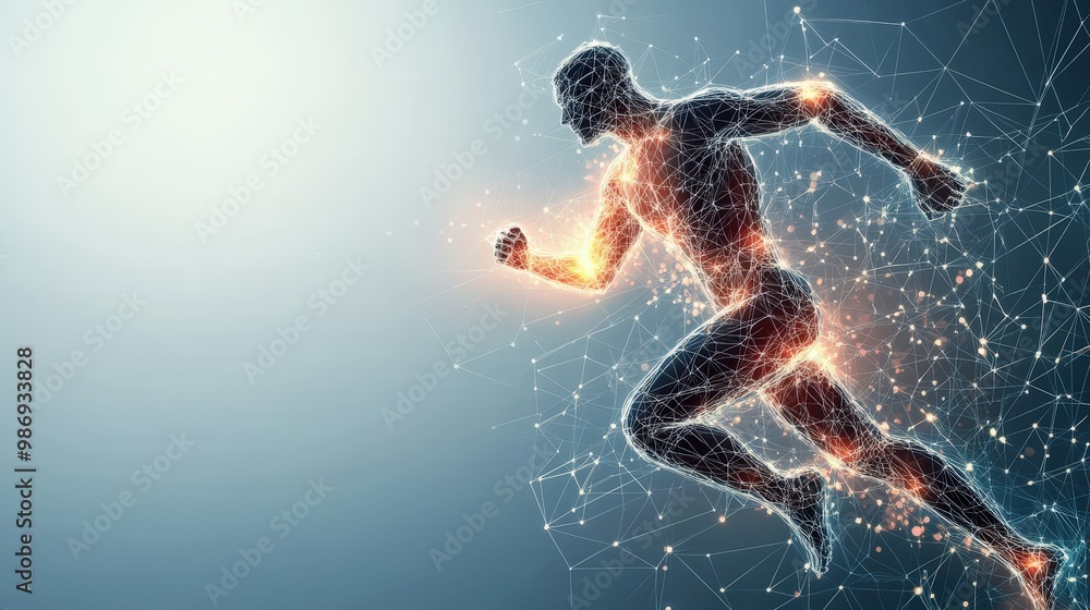 Dynamic motion study showcasing athlete energy and movement on blank slate copy space background Dynamic motion study showcasing athlete energy and movement on blank slate copy space background