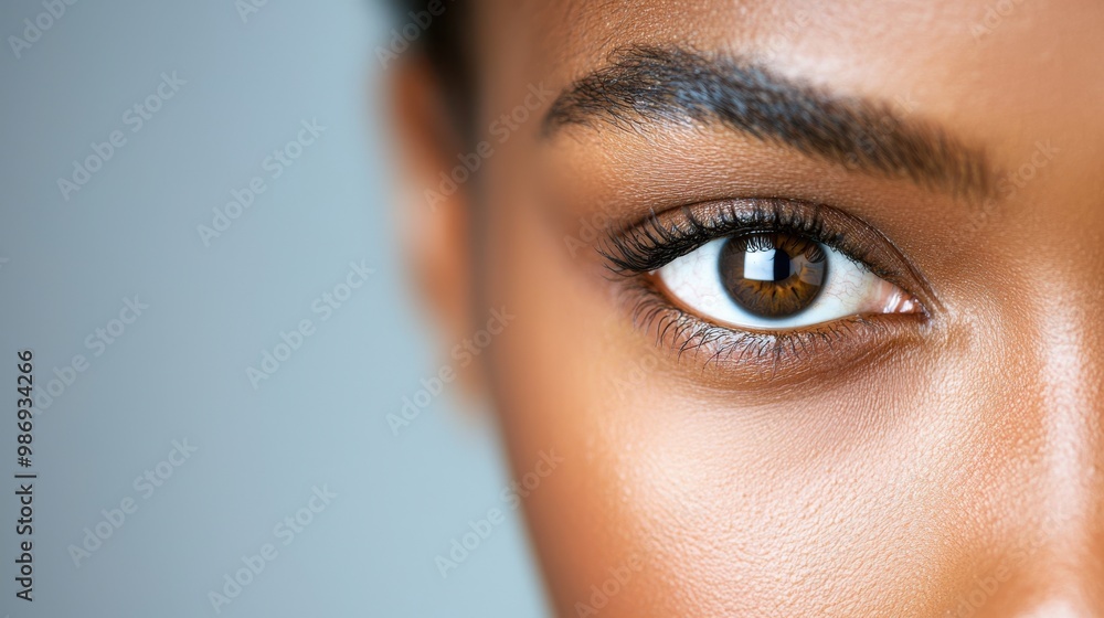 Close-up of a beautiful eye displaying rich brown color and defined lashes, showcasing natural beauty and captivating expression. Close-up of a beautiful eye displaying rich brown color and defined lashes, showcasing natural beauty and captivating expression.