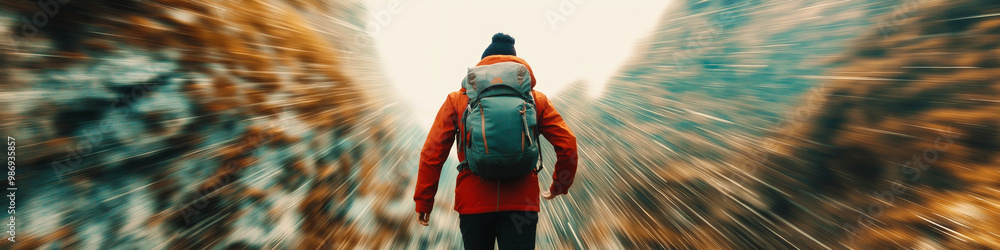 Speed hiking. Running and hiking in the mountains Speed hiking. Running and hiking in the mountains