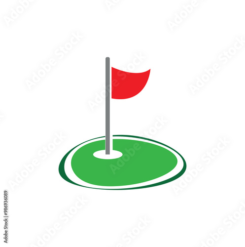 mini golf icon on white background	