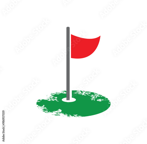 mini golf icon on white background	