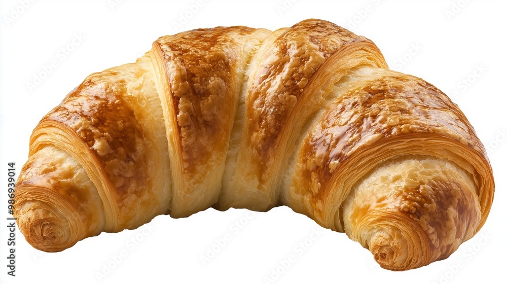 Croissant on white background