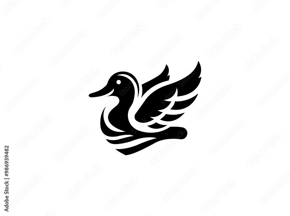 Obraz premium duck logo vector illustration. duck head logo template 
