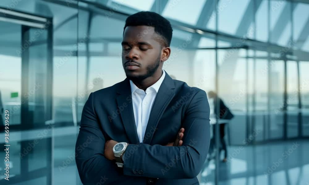 Angolan Man Contemplating Career in Corporate Setting Angolan Man Contemplating Career in Corporate Setting