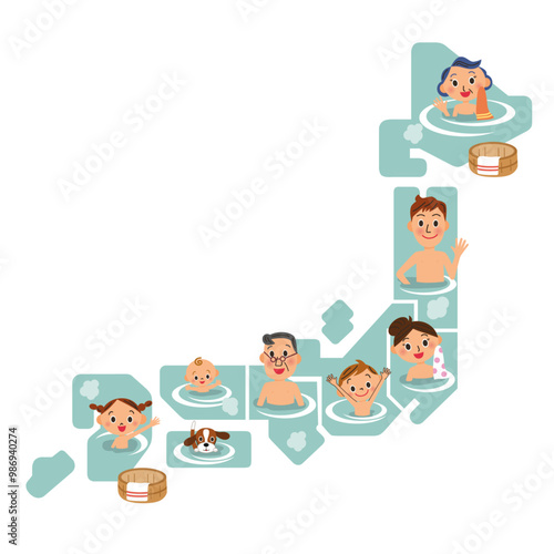 日本全国の温泉巡りをしてる家族