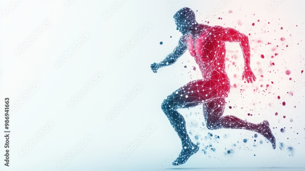 Scientific analysis athlete performance Neural pathways impact visualized on copy space background Scientific analysis athlete performance Neural pathways impact visualized on copy space background
