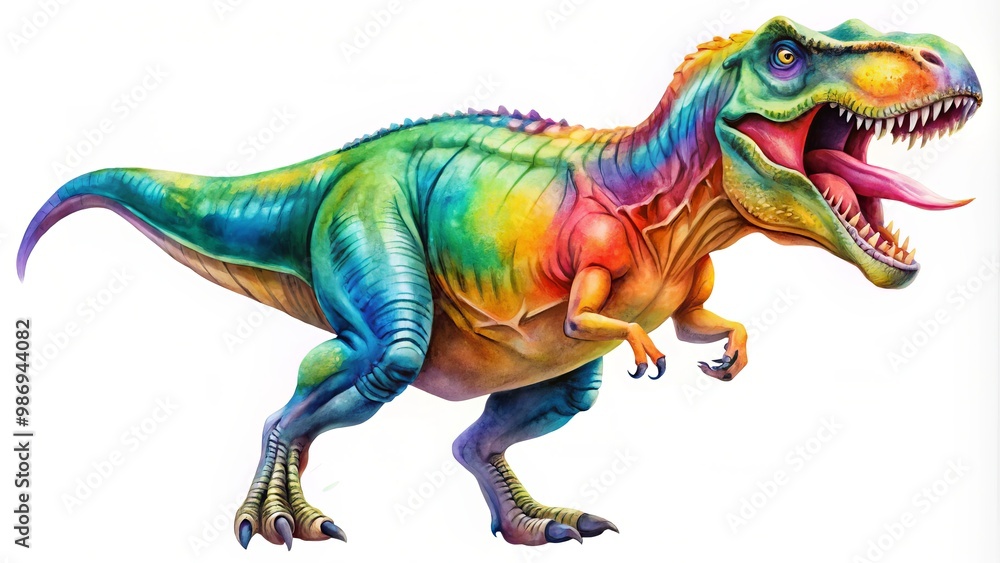 Naklejka premium Dynamic T-Rex clip art illustration ideal for educational materials and creative projects, bringing excitement and