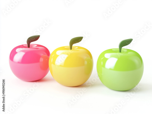 Colorful Apples Trio Green Red and Yellow Fruits