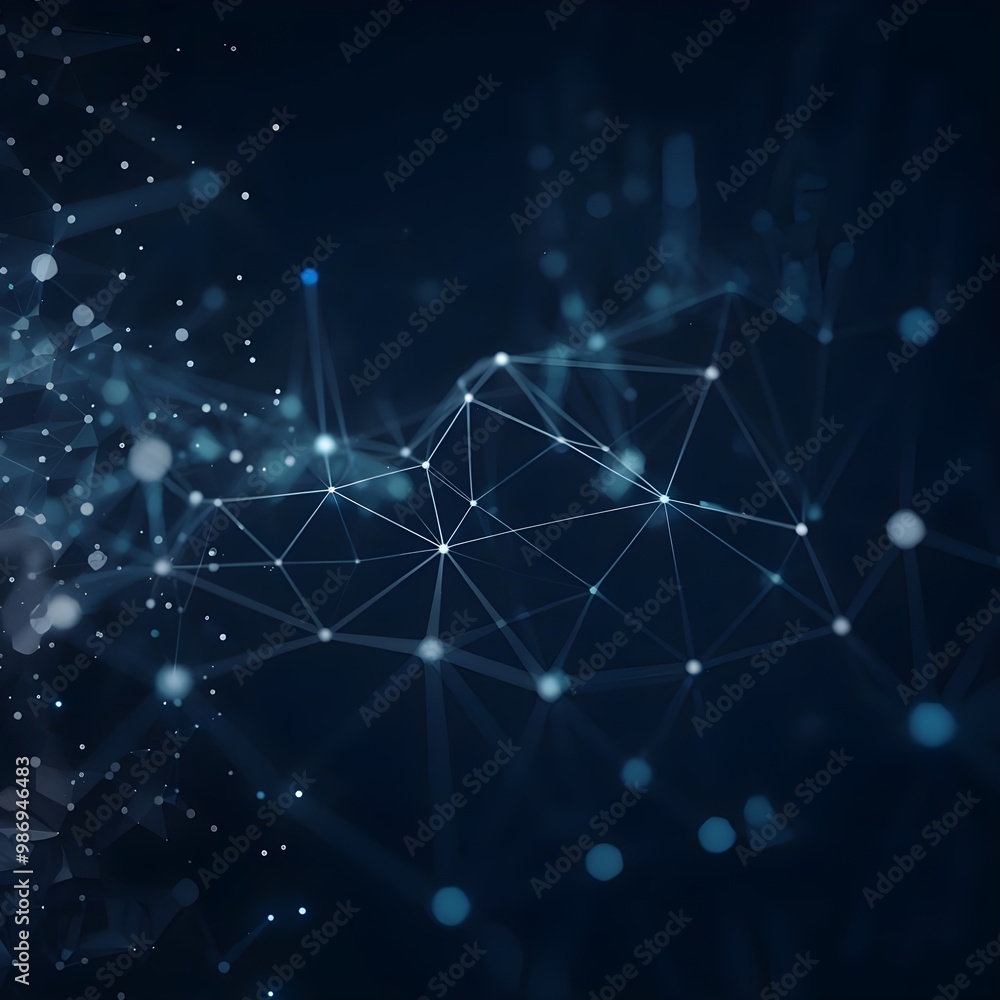 A Starry Night Sky Interconnected by Lines to Form Abstract Constellation Patterns with Radiant Nodes A Starry Night Sky Interconnected by Lines to Form Abstract Constellation Patterns with Radiant Nodes