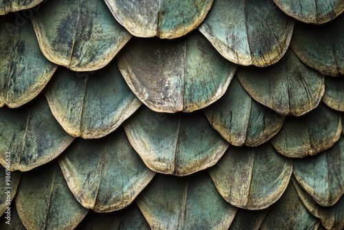 Wallpaper Mural Scaly reptile skin texture with detailed, overlapping scales Torontodigital.ca