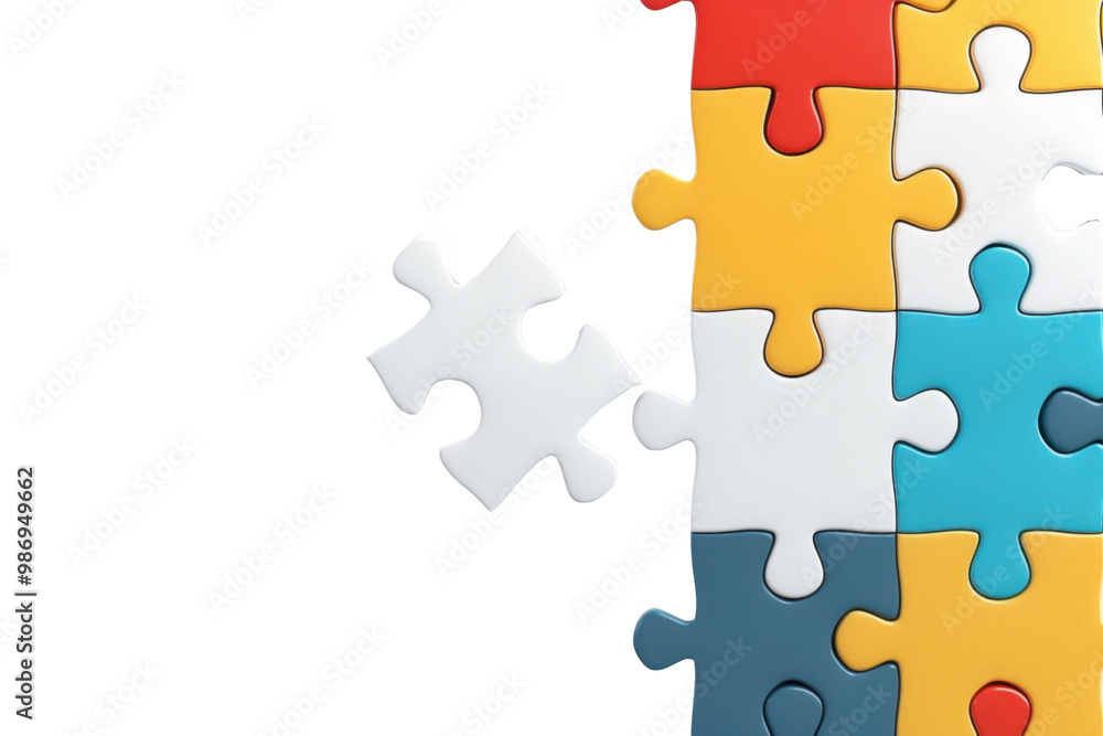 Isolated Jigsaw Puzzle Piece on White Background Isolated Jigsaw Puzzle Piece on White Background