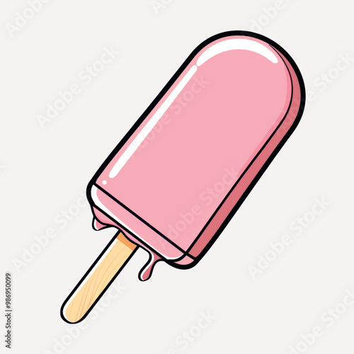 Pink ice cream popsicle illustration
