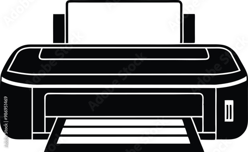 Printer silhouette vector, printer icon