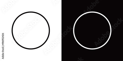 満月のシンプルなラインアイコン