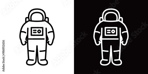 宇宙飛行士のシンプルなラインアイコン