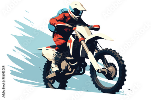 Dynamic motocross rider illustration