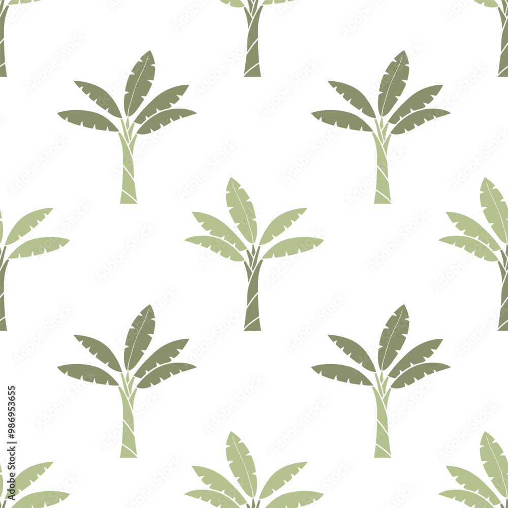 Cartoon cute banana tree seamless pattern. Cartoon cute banana tree seamless pattern.