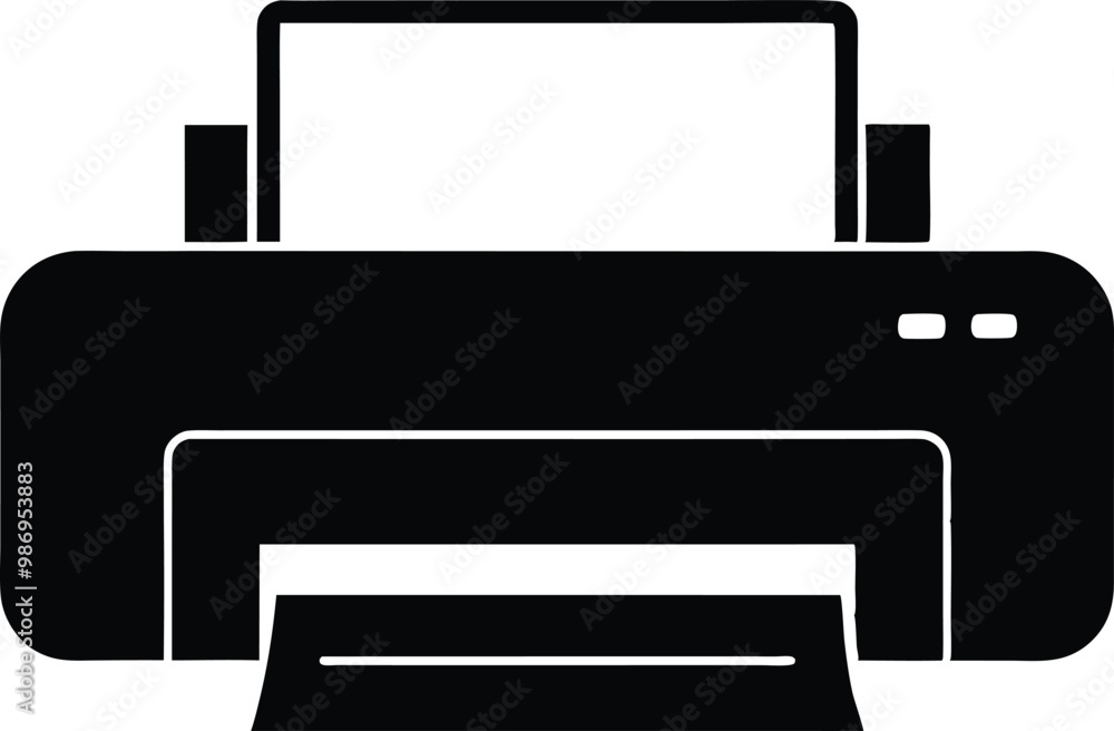 Printer silhouette vector, printer icon Printer silhouette vector, printer icon