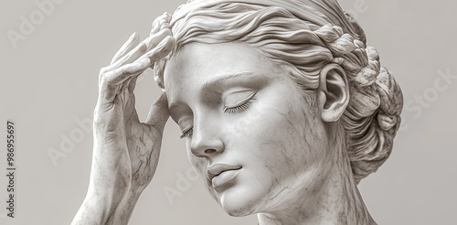 A serene, detailed sculptur...
