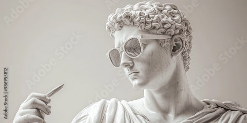 A classic statue wearing su...