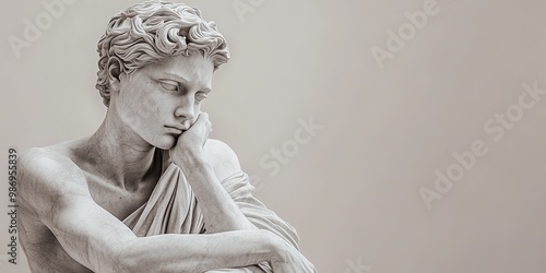 A contemplative statue repr...
