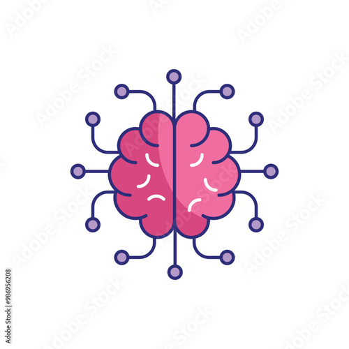 Brain control vector icon