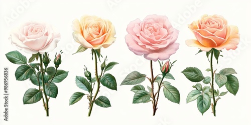 Watercolor Rose Collection:...