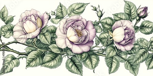 Vintage Rose Border: A deli...