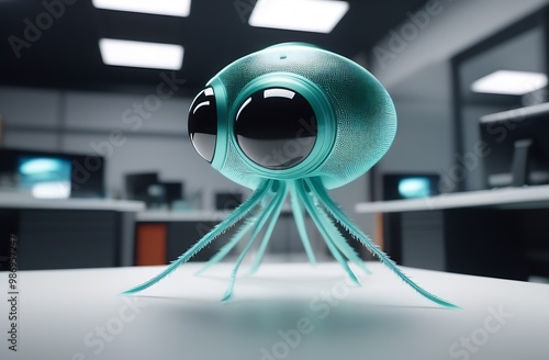 office plankton,cute voluminous sea creatures,lab monsters with big eyes