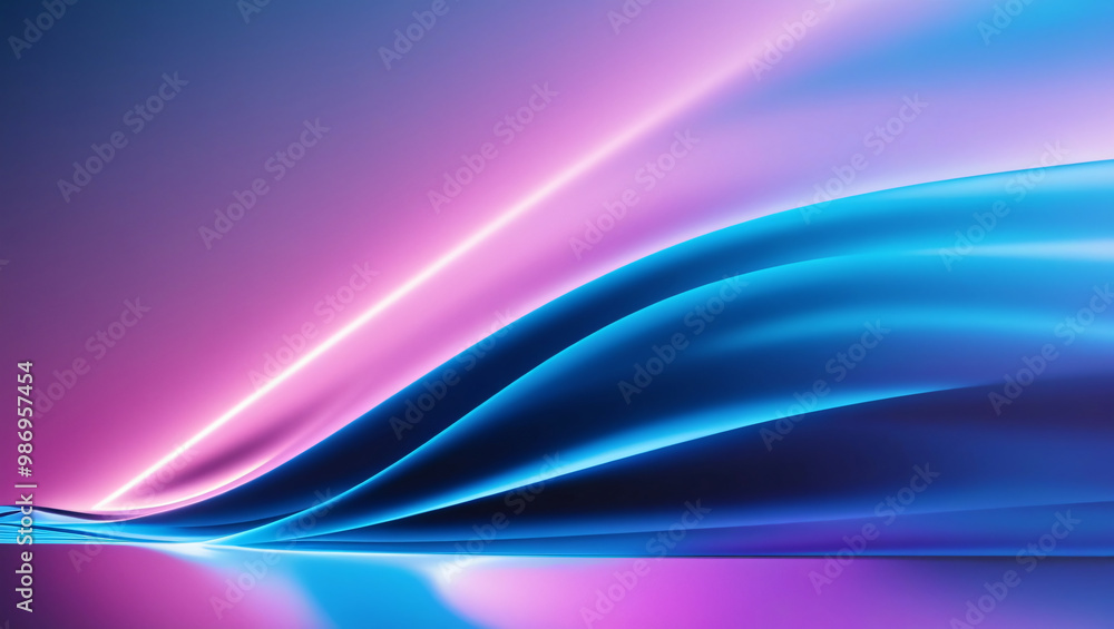 Fototapeta premium A vibrant abstract image featuring flowing waves of blue purple pink red and orange colors