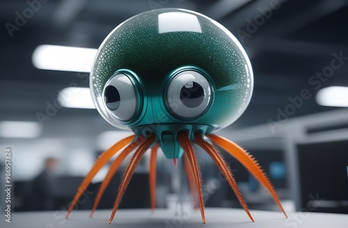office plankton,cute voluminous sea creatures,lab monsters with big eyes