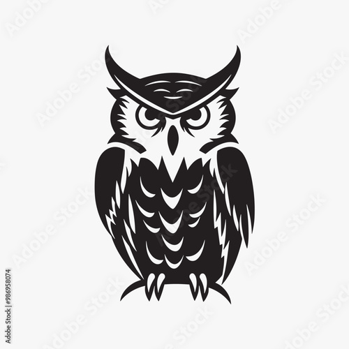 Wallpaper Mural Stylized black owl illustration Torontodigital.ca