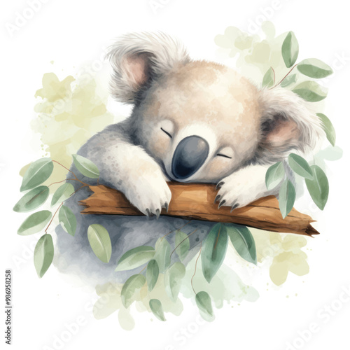 Adorable koala sleeping peacefully