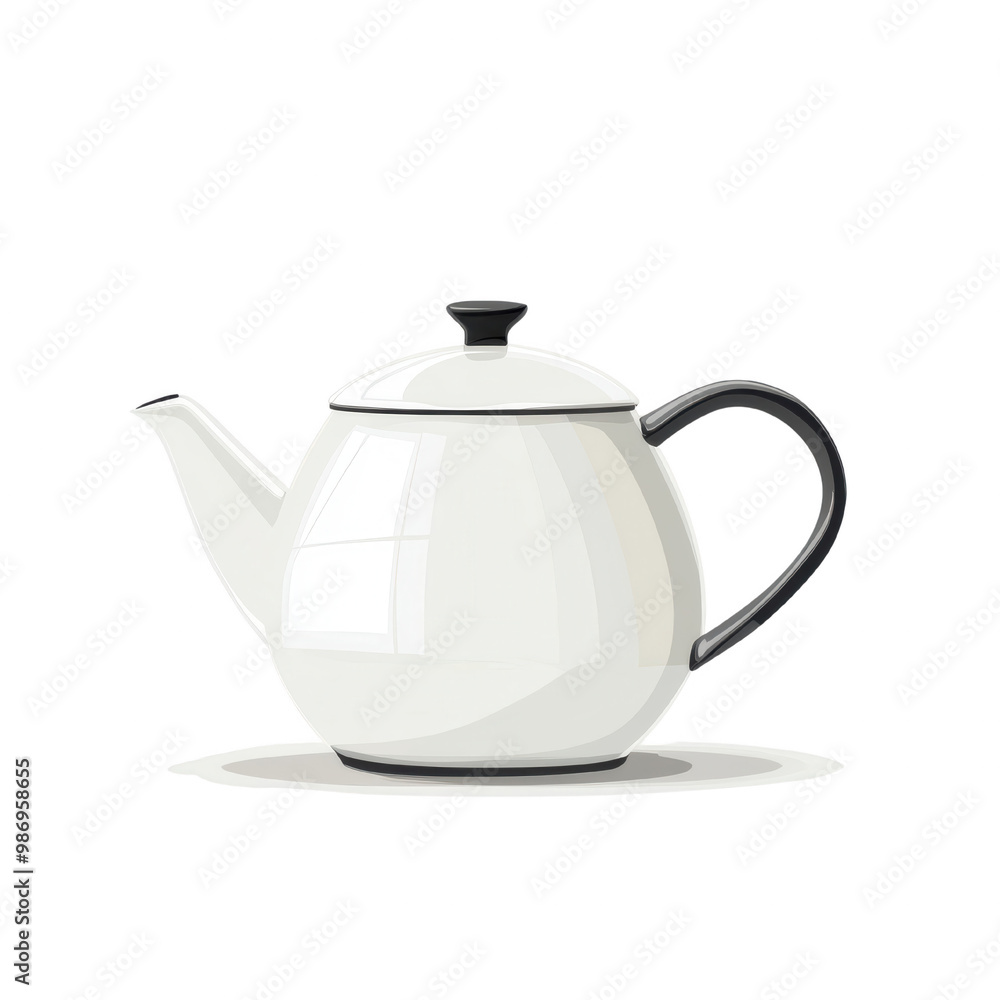 Elegant White Teapot on transparent Background Elegant White Teapot on transparent Background