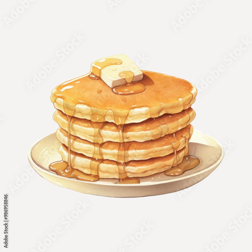 Delicious pancakes with syrup