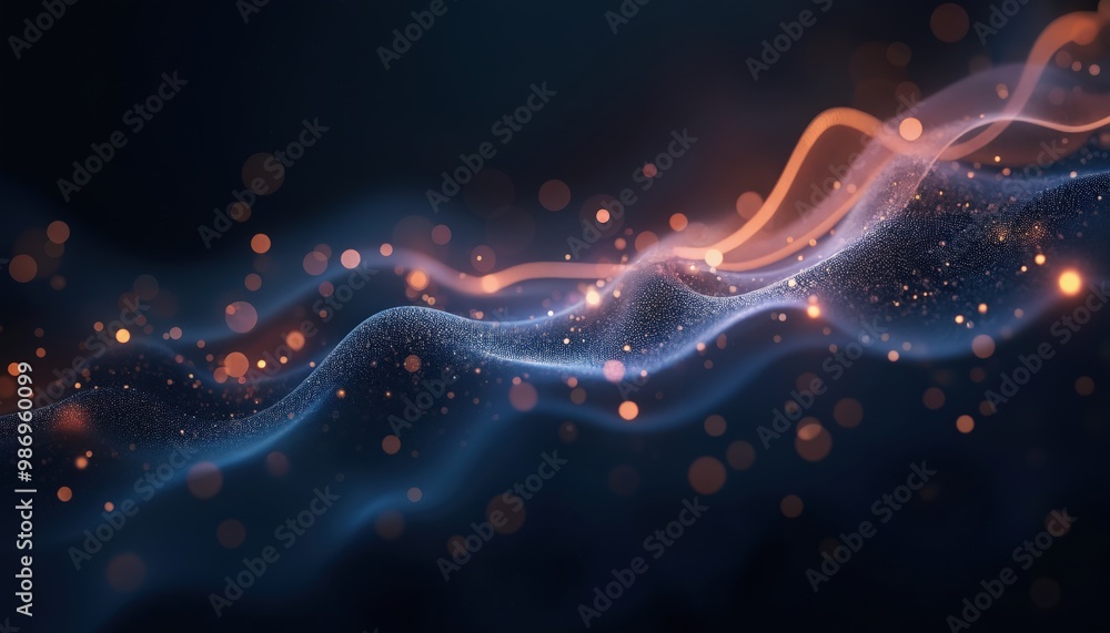 Obraz premium Abstract stream of light and plot data clusters