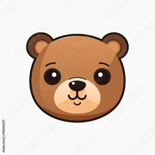 Cute cartoon bear face illustration