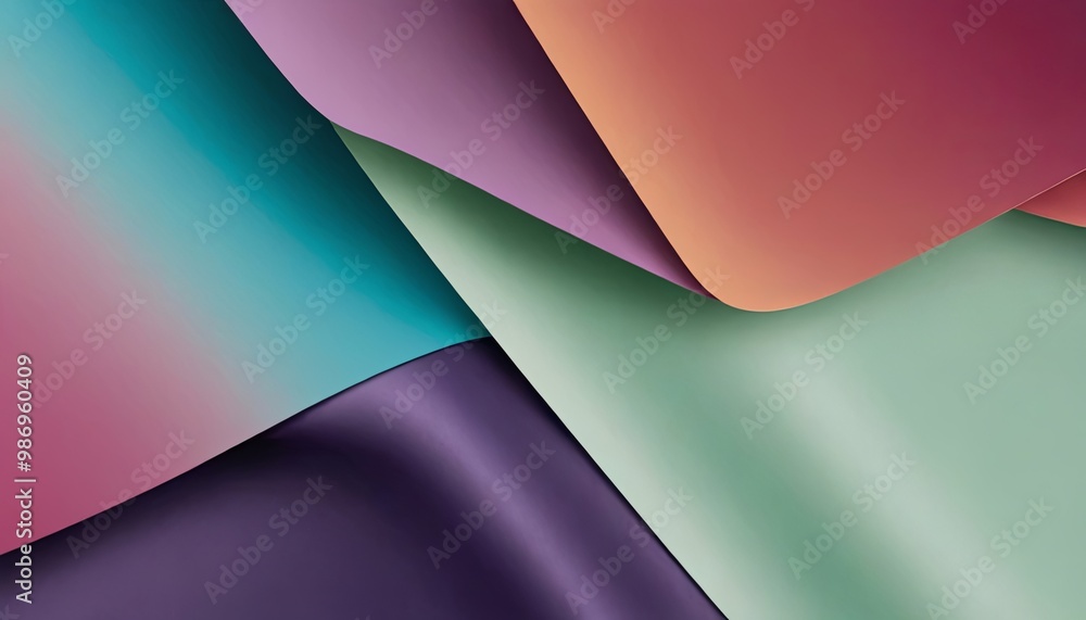 A colorful collage of paper with a blue and purple background A colorful collage of paper with a blue and purple background
