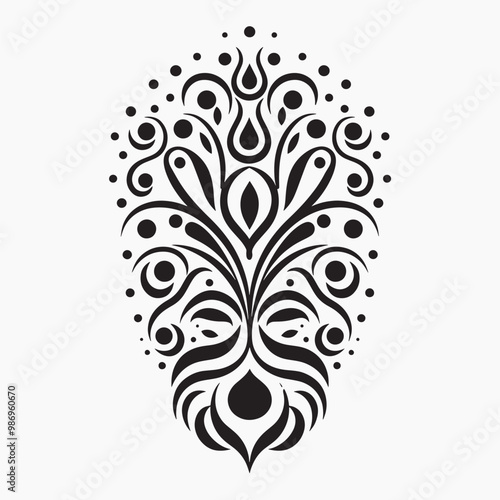 Ornate black tribal tattoo design