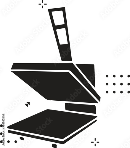 Heat Press Machine Vector - Clipart - heat press illustration - T Shirt Printing