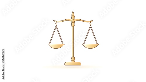 A golden scale of justice stands tall, symbolizing balance and fairness in law. photo