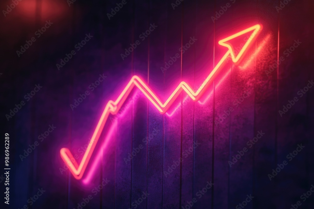 Neon Arrow Pointing Upward Neon Arrow Pointing Upward