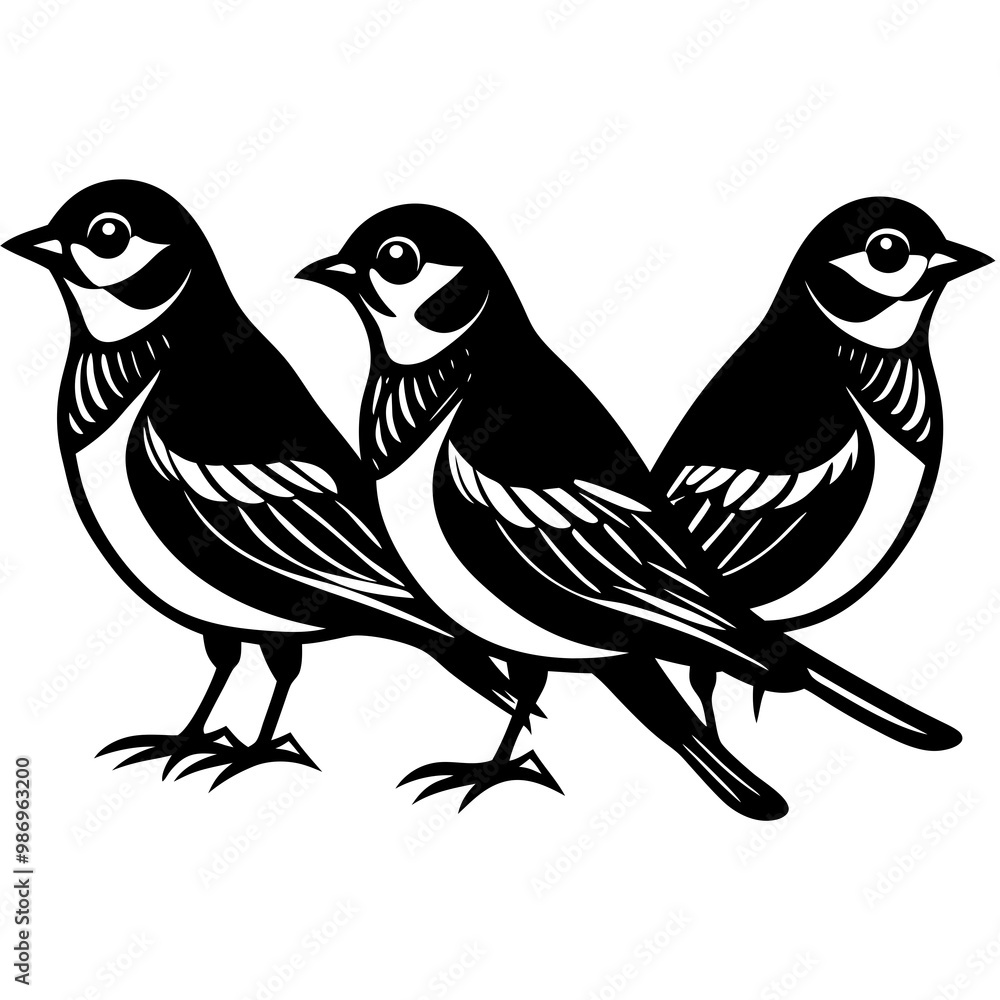 Birds Line Art Vector Illustration Birds Line Art Vector Illustration