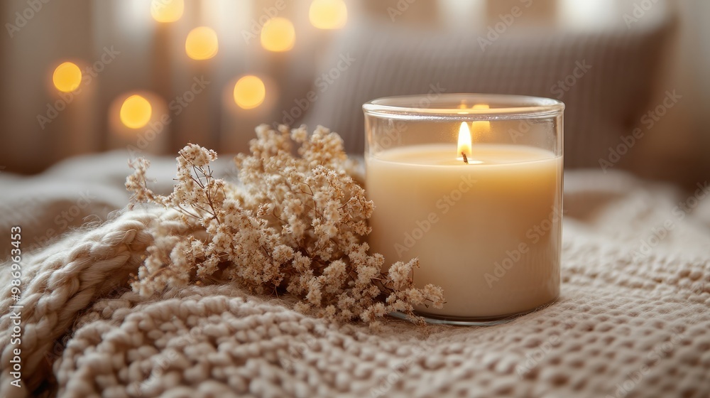 Close-Up of Candle in Glass Jar on Beige Fabric with Dried Flowers and Decor – Scandinavian Hygge Home Interior Design, 8K Real Photo of Modern Living Room
Close-Up of Candle in Glass Jar on Beige Fabric with Dried Flowers and Decor – Scandinavian Hygge Home Interior Design, 8K Real Photo of Modern Living Room